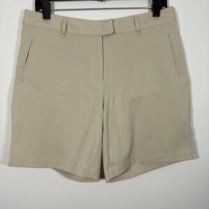 Lady Hagen Womens Golf Shorts Tan Size 8 Flat Front Pockets Athletic Outdoor